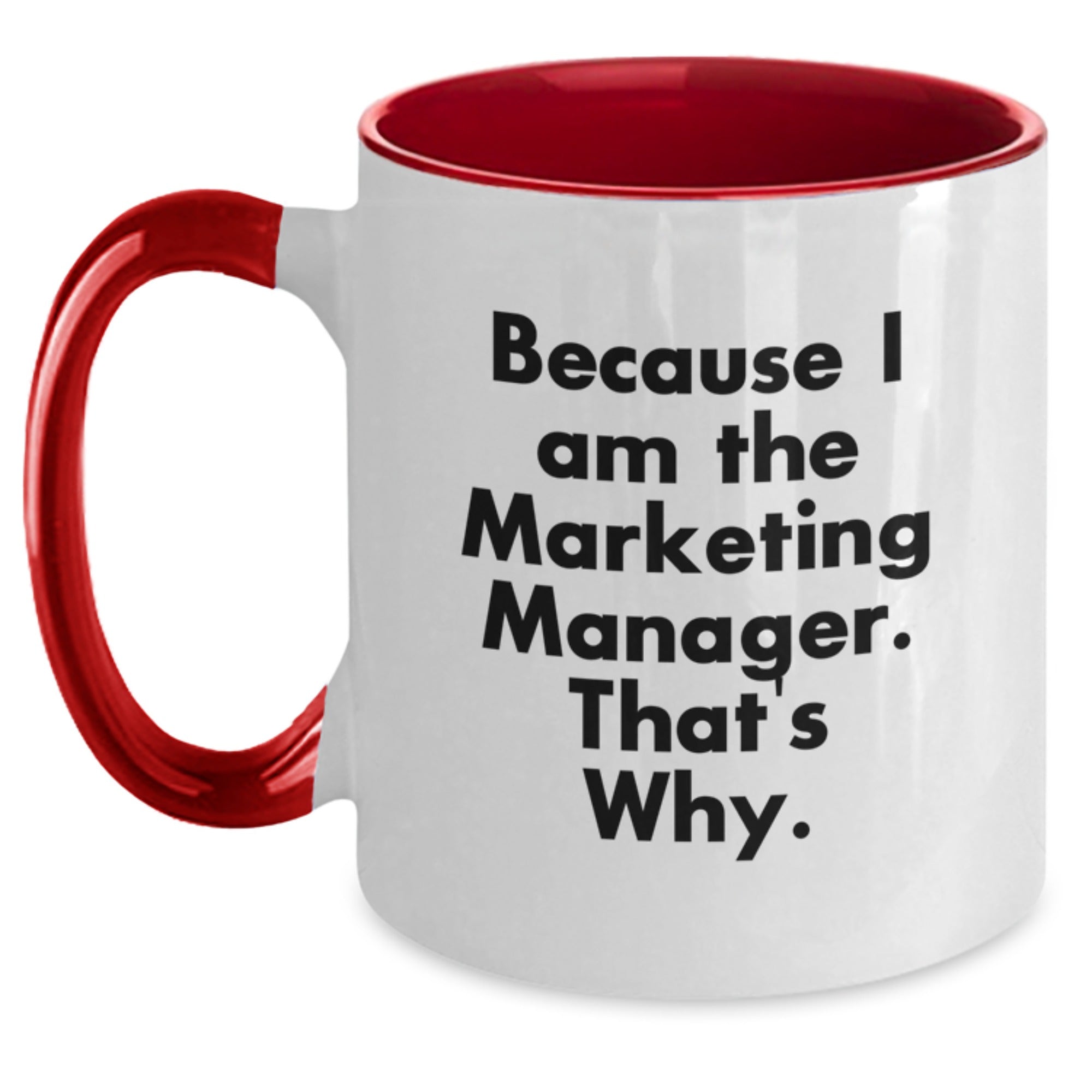 Marketing Manager Coffee Mug, Funny Quote Gifts from Friends for Birthday, Two Tone Ceramic Mug, 11oz, Microwave and Dishwasher Safe - Main