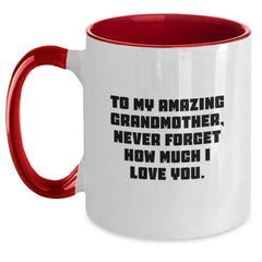 Funny Grandmother Gifts, Two Tone Coffee Mugs with Inspiring Quote for Grandma, Christmas Unique Presents from Family, Grandmother Coffee Mug - Main