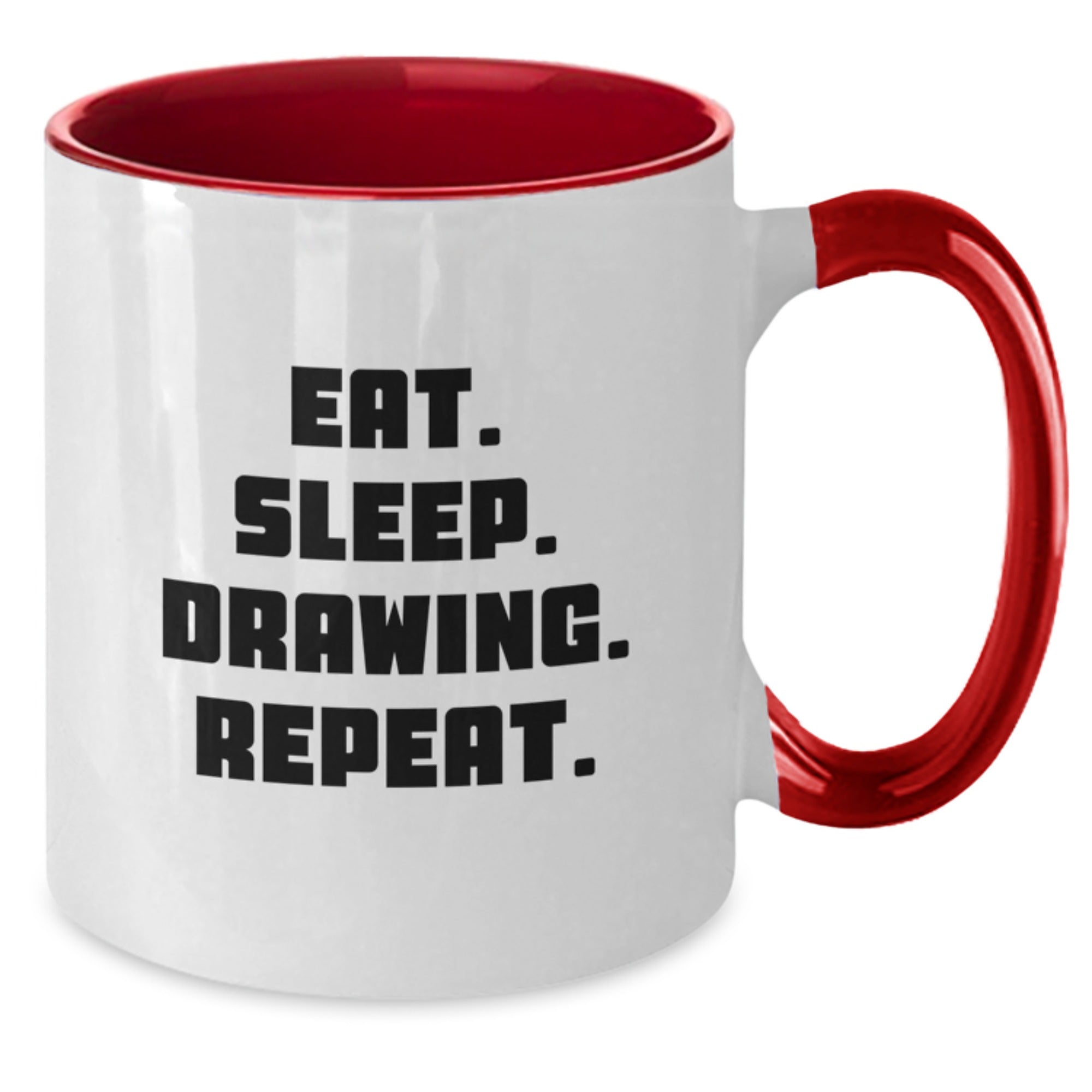 Funny Drawing Gifts for Men, Women, Friends, and Coworkers - Eat. Sleep. Drawing. Repeat. Two Tone Coffee Mug for Graduation - Additional