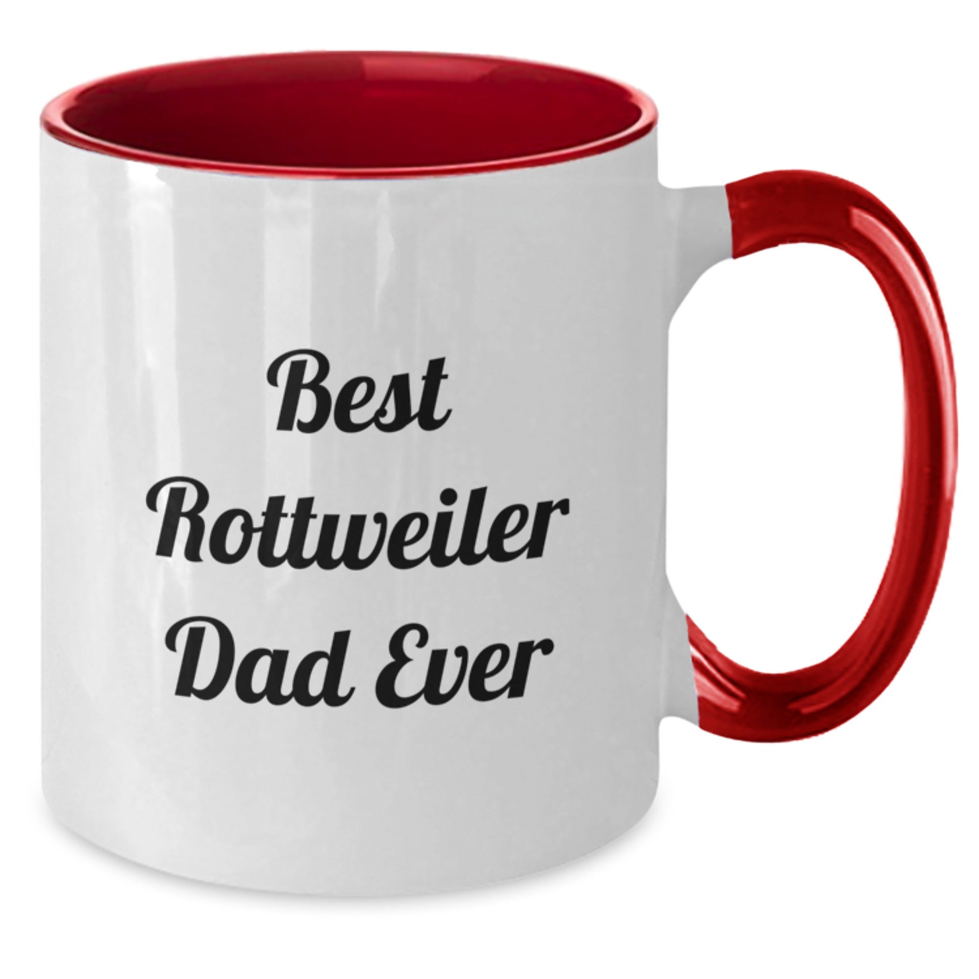Funny Rottweiler Dog Gifts for Men and Women - Best Rottweiler Dad Ever Two Tone Coffee Mug - Birthday Unique Gift from Friends and Family - Additional