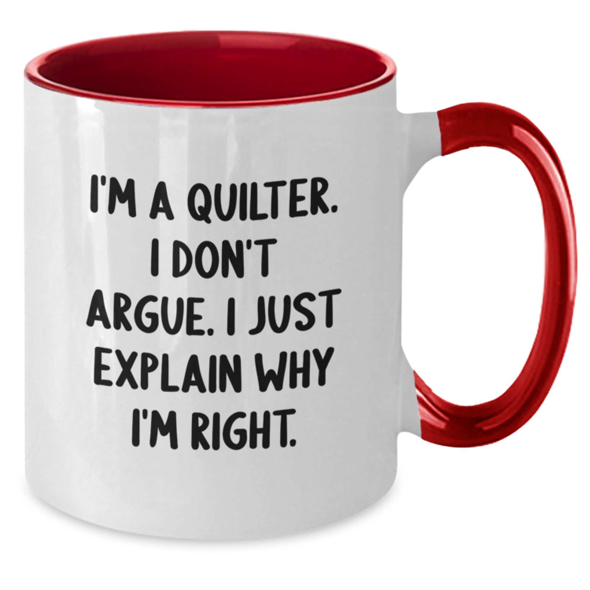 Funny Quilter Gifts, Inspirational Two Tone Coffee Mug for Quilters, Christmas Memorable Present Ideas for Family, Friends, and Coworkers Who Love to Quilt - Additional