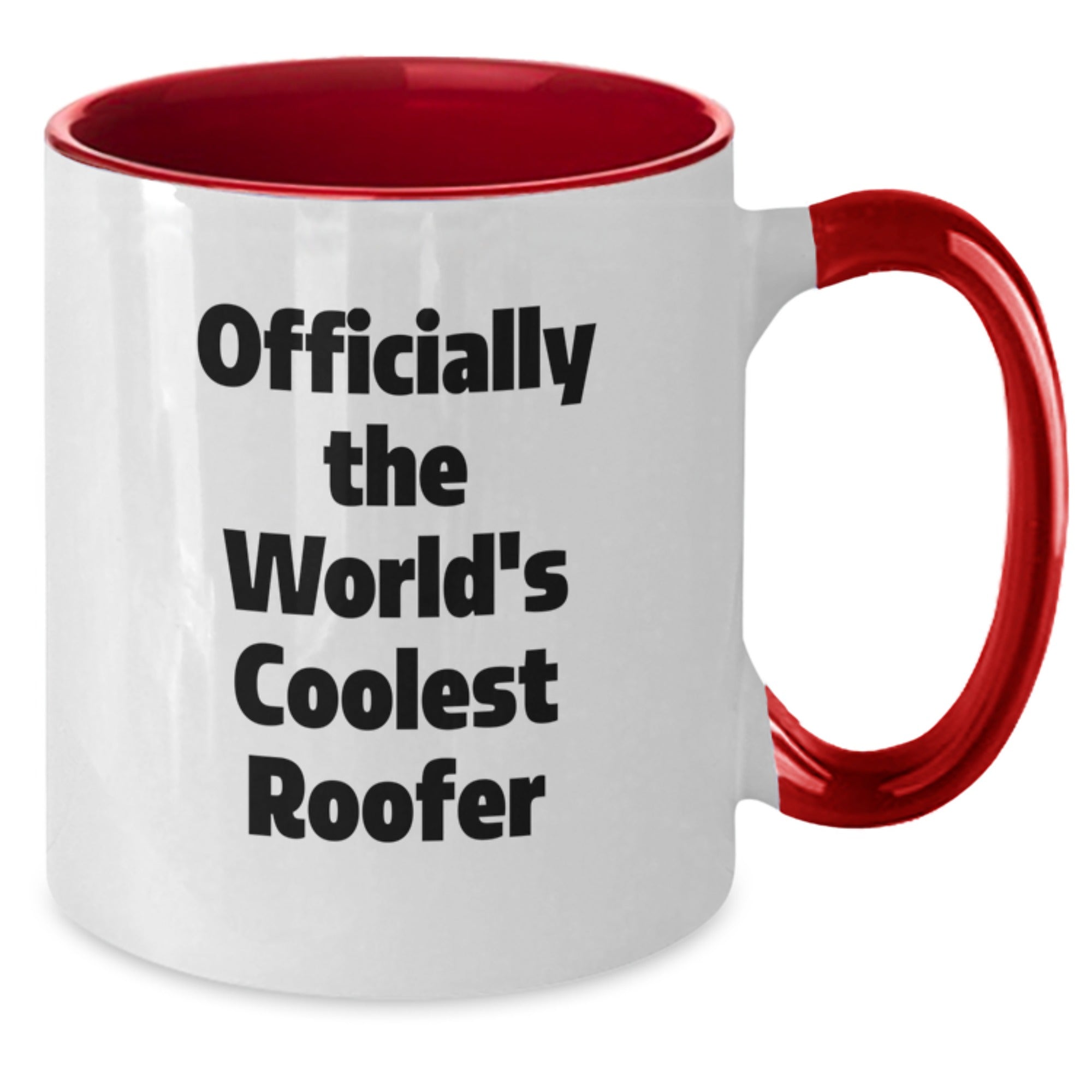 Funny Roofer Gifts - Officially The World's Coolest Roofer Two Tone Coffee Mug for Men, Women, or Friends from Family on Birthday - Additional