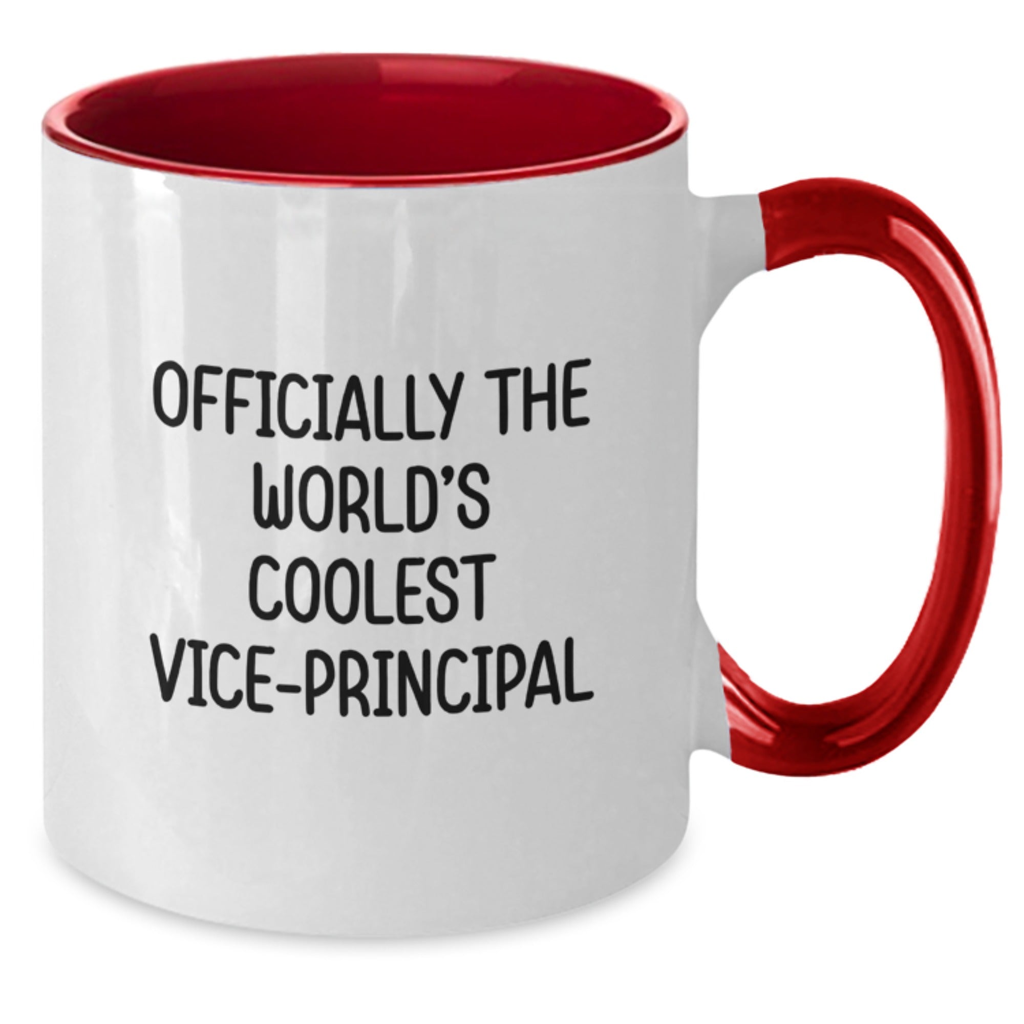 Funny Vice-principal Gifts from Friends for Birthday, Officially The World's Coolest Vice-principal Two Tone Coffee Mug, Four Color Options, 11oz Capacity - Additional