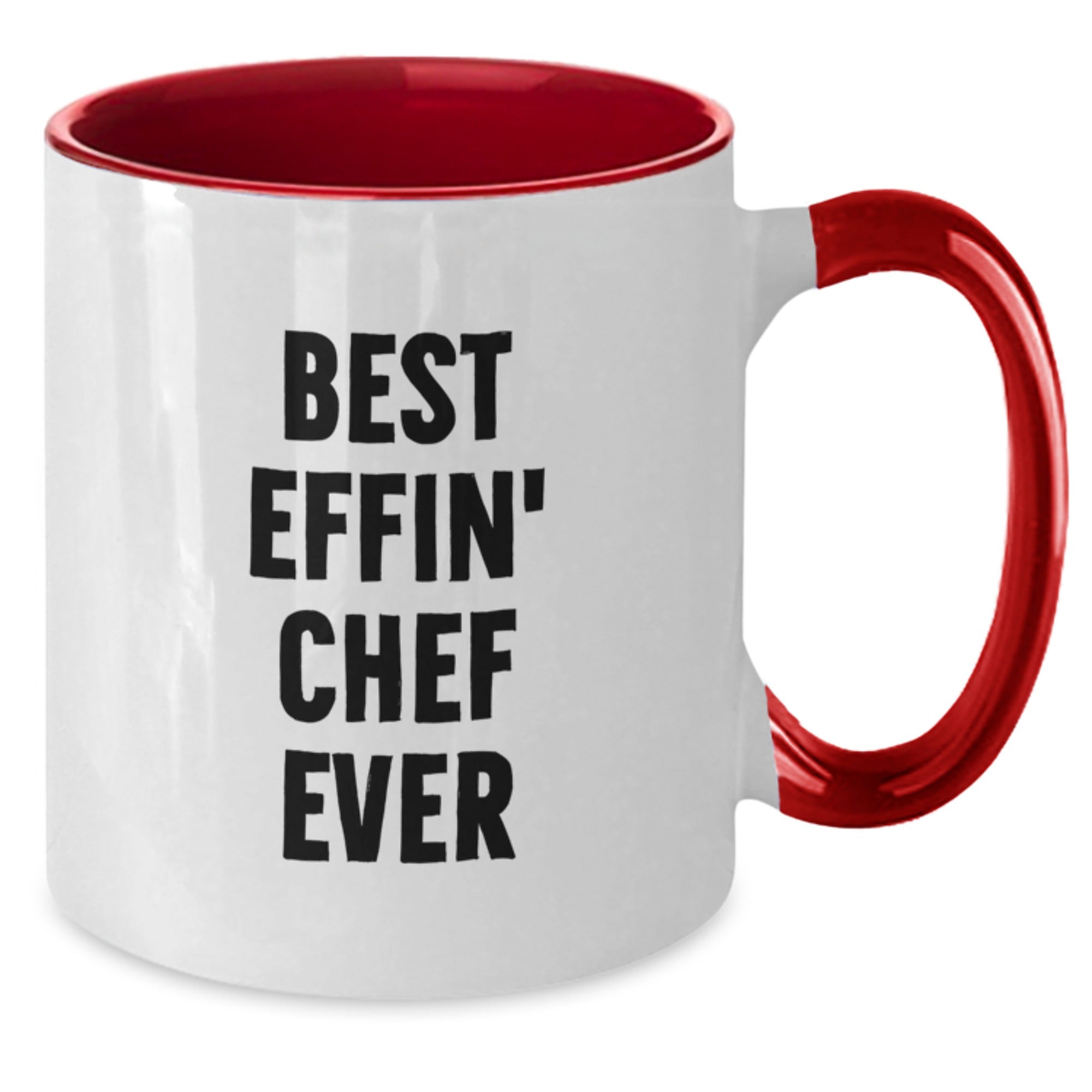 Funny Chef Gifts for Men Women Friends Family - Two Tone Coffee Mug with Best Effin' Chef Ever Quote - Additional