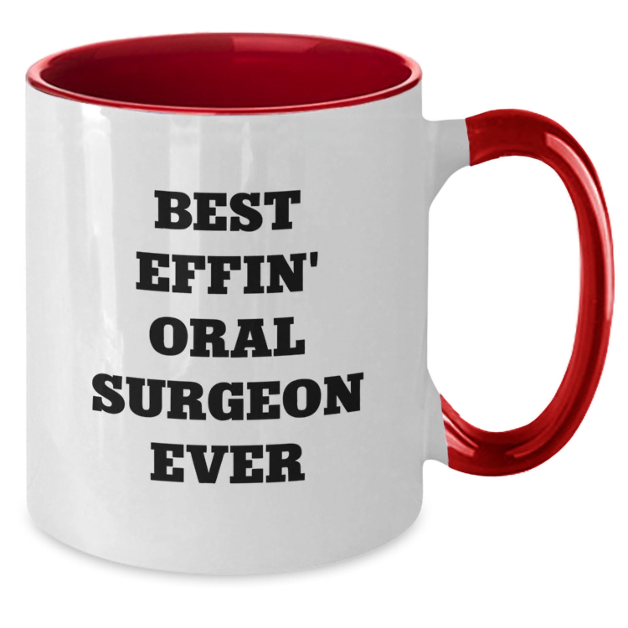 Funny Oral Surgeon Gifts, Best Effin' Oral Surgeon Ever Two Tone Coffee Mug, Birthday Unique Gifts from Family to Oral Surgeon - Additional