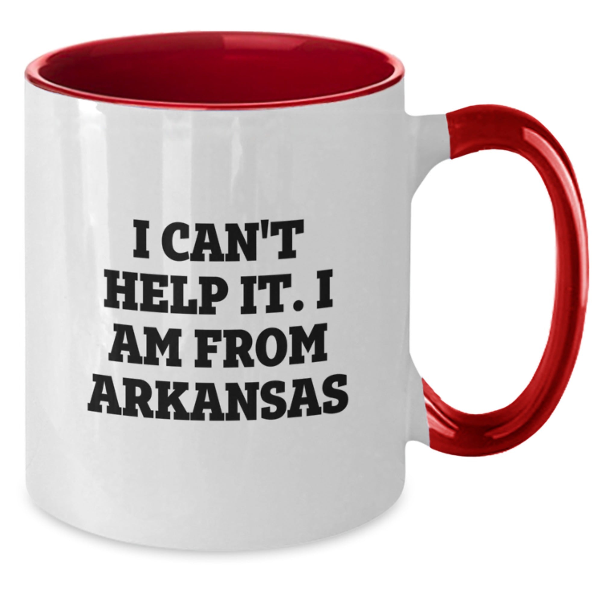 Arkansas Lovers Funny I Can't Help It I Am From Arkansas Two Tone Coffee Mug Gifts from Friends and Family for Birthday - Additional