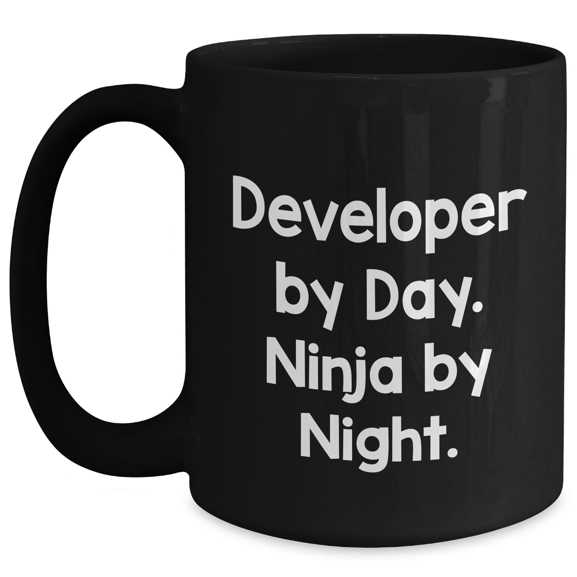 Funny Developer Gifts from Men, Gifts for Developer, Black Coffee Mug on Father's Day - 'Developer By Day. Ninja By Night.' - Main