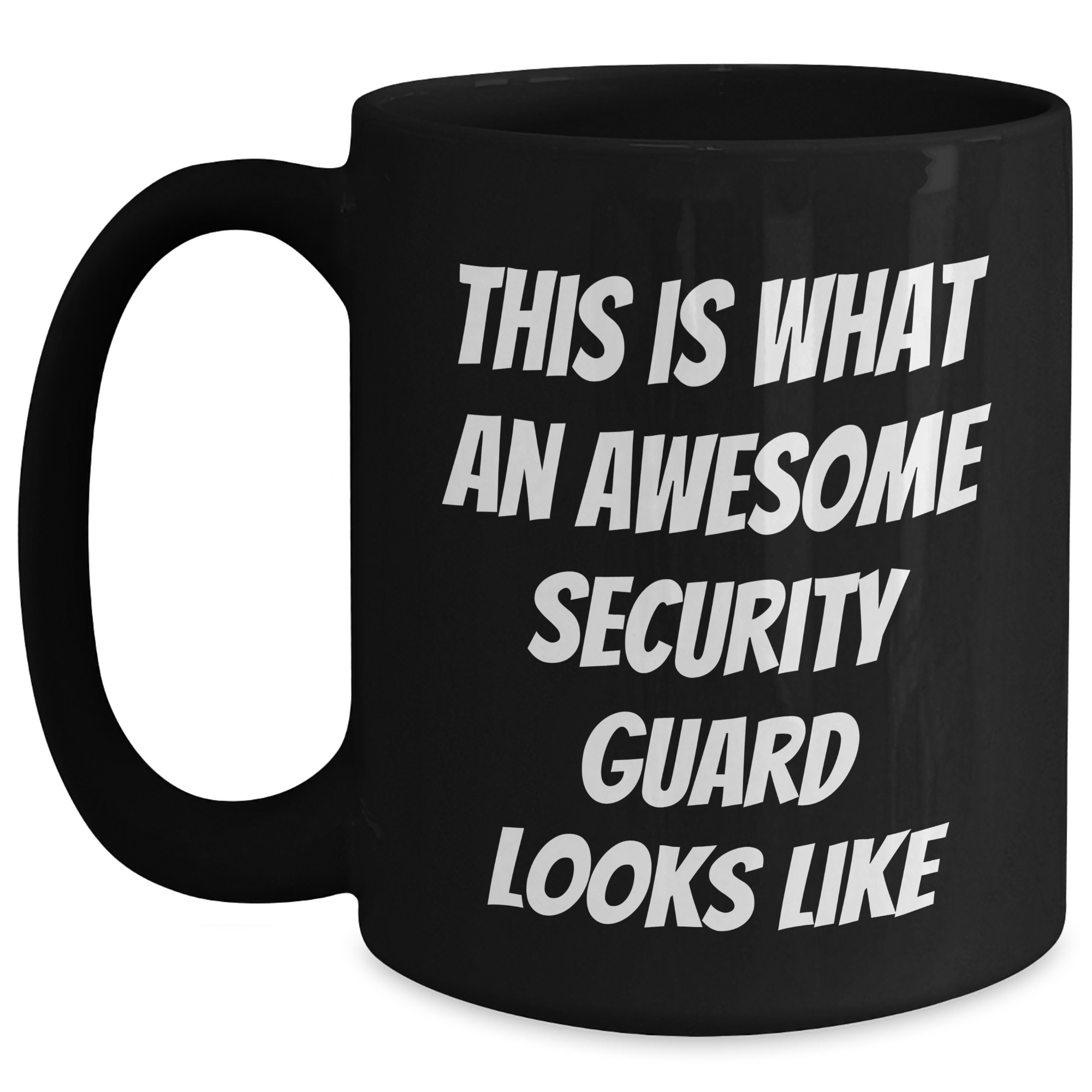 Funny Security Guard Gifts from Friends, Unique Black Coffee Mugs for Graduation, 'This Is What An Awesome Security Guard Looks Like' Inspirational Mugs for Men, Women, Coworkers, Family - Main