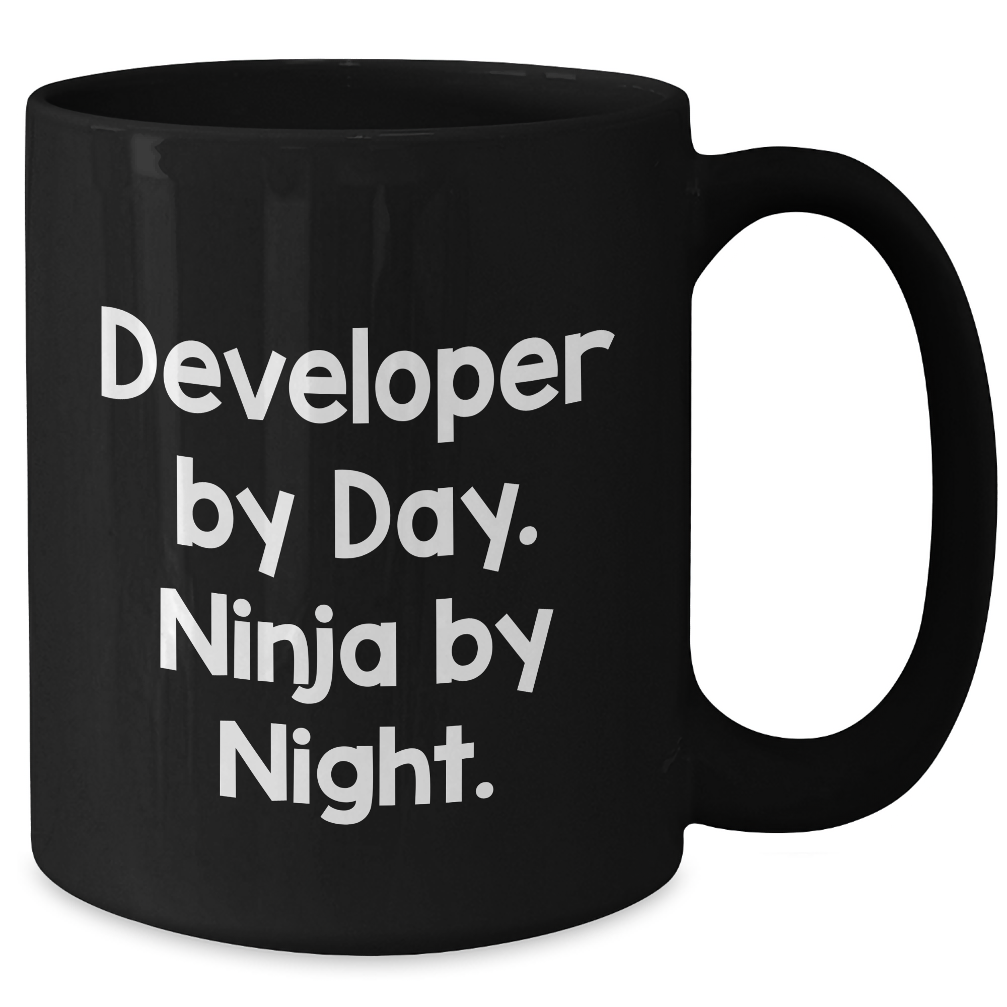 Funny Developer Gifts from Men, Gifts for Developer, Black Coffee Mug on Father's Day - 'Developer By Day. Ninja By Night.' - Additional
