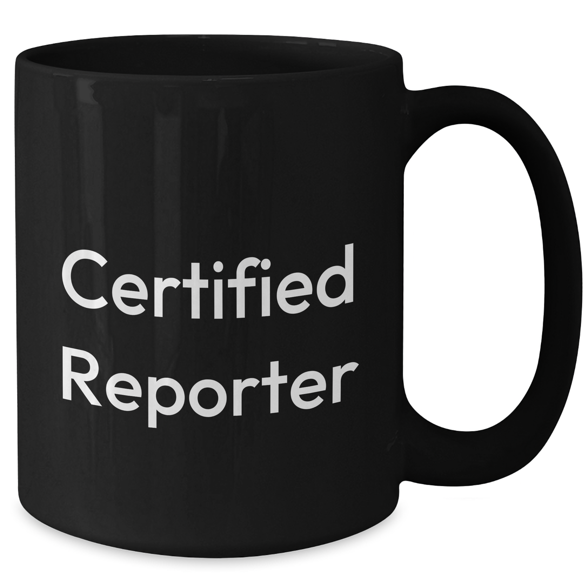 Funny Certified Reporter Gifts from Friends for Men, Unique Black Coffee Mug for Graduation - Additional