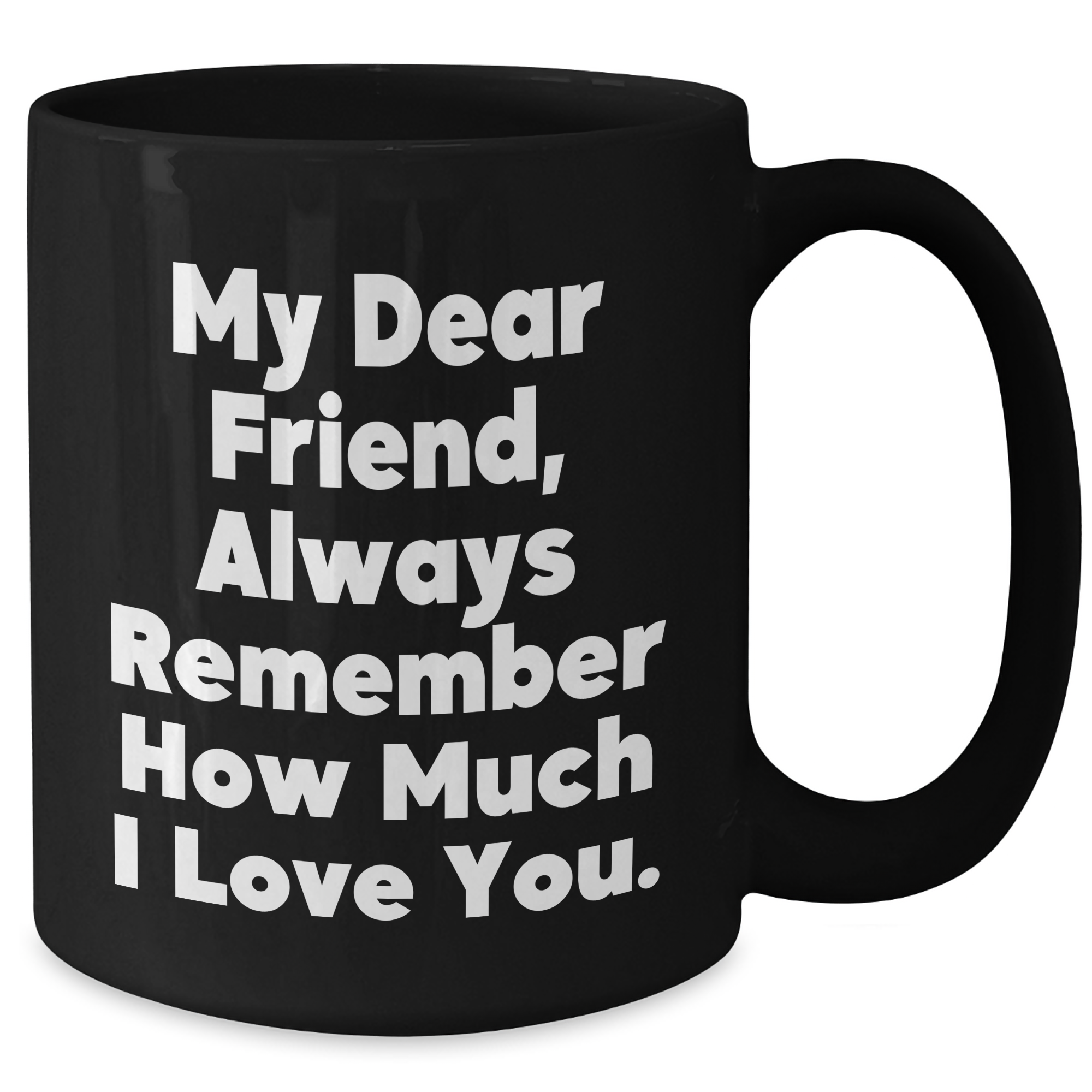 Funny Friend Black Coffee Mugs, Gifts from Men to Friend for Graduation, Always Remember How Much I Love You. - Additional