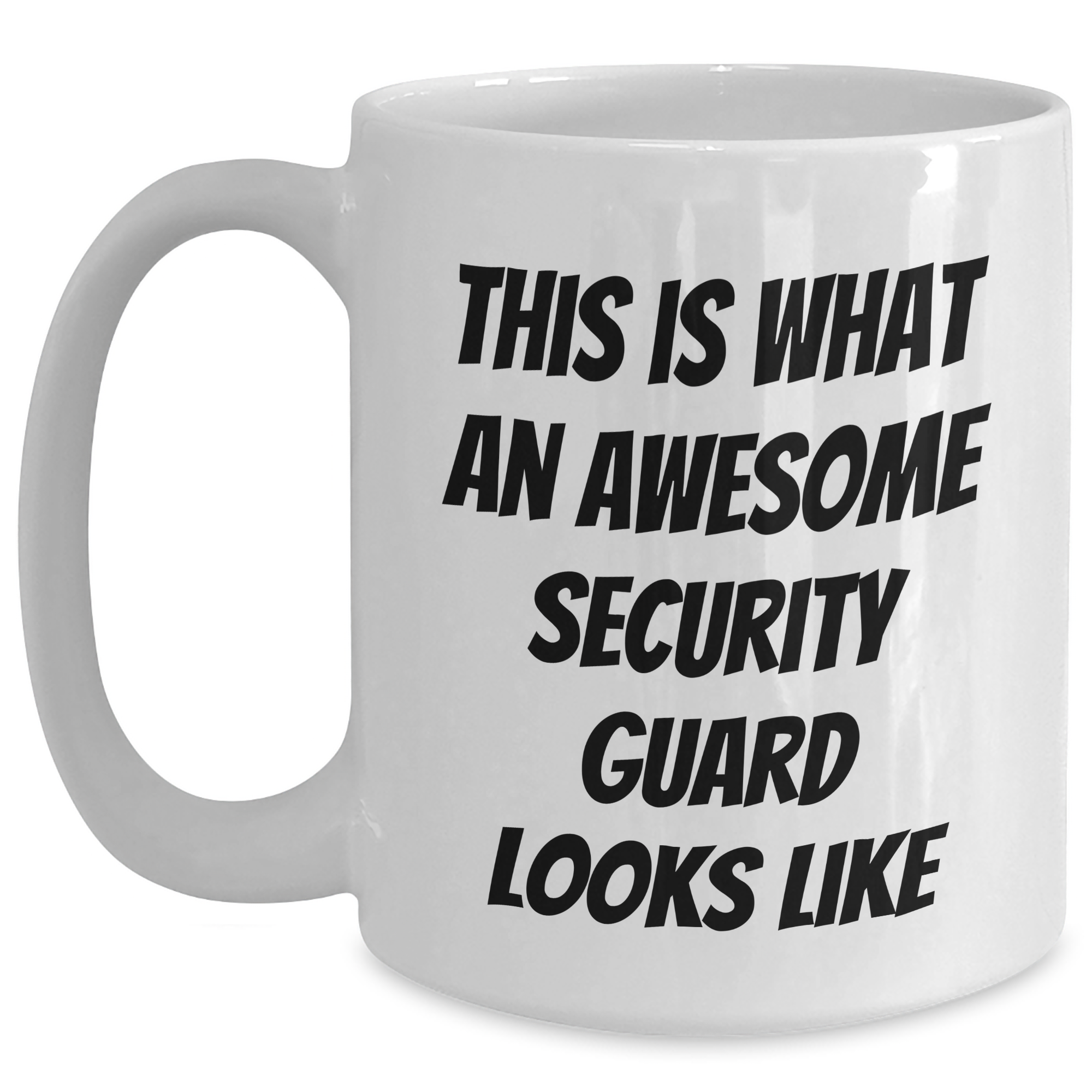 Funny Security Guard Gifts from Friends for Awesome Security Guard, White Coffee Mug for Graduation - Main
