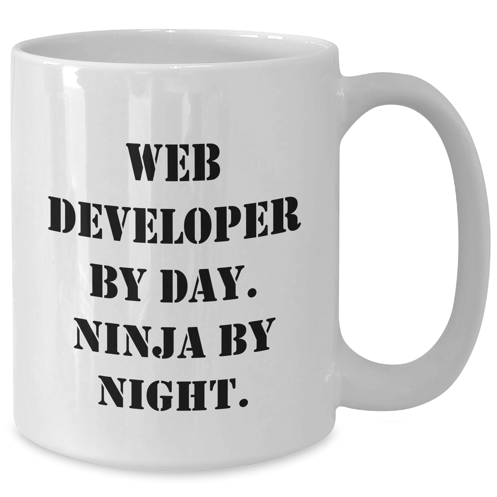 Funny Web Developer Gifts for Graduation - Web Developer White Coffee Mug - 'Web Developer By Day. Ninja By Night.' from Friends and Coworkers - Additional