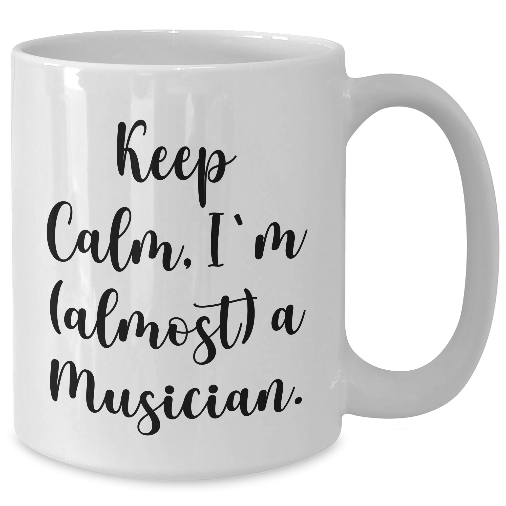 Musician Humor Gifts from Friends for Graduation Unique White Coffee Mugs, 'Keep Calm, I'm (almost) A Musician.', Funny Musician Gifts for Women, Men, Family - Additional