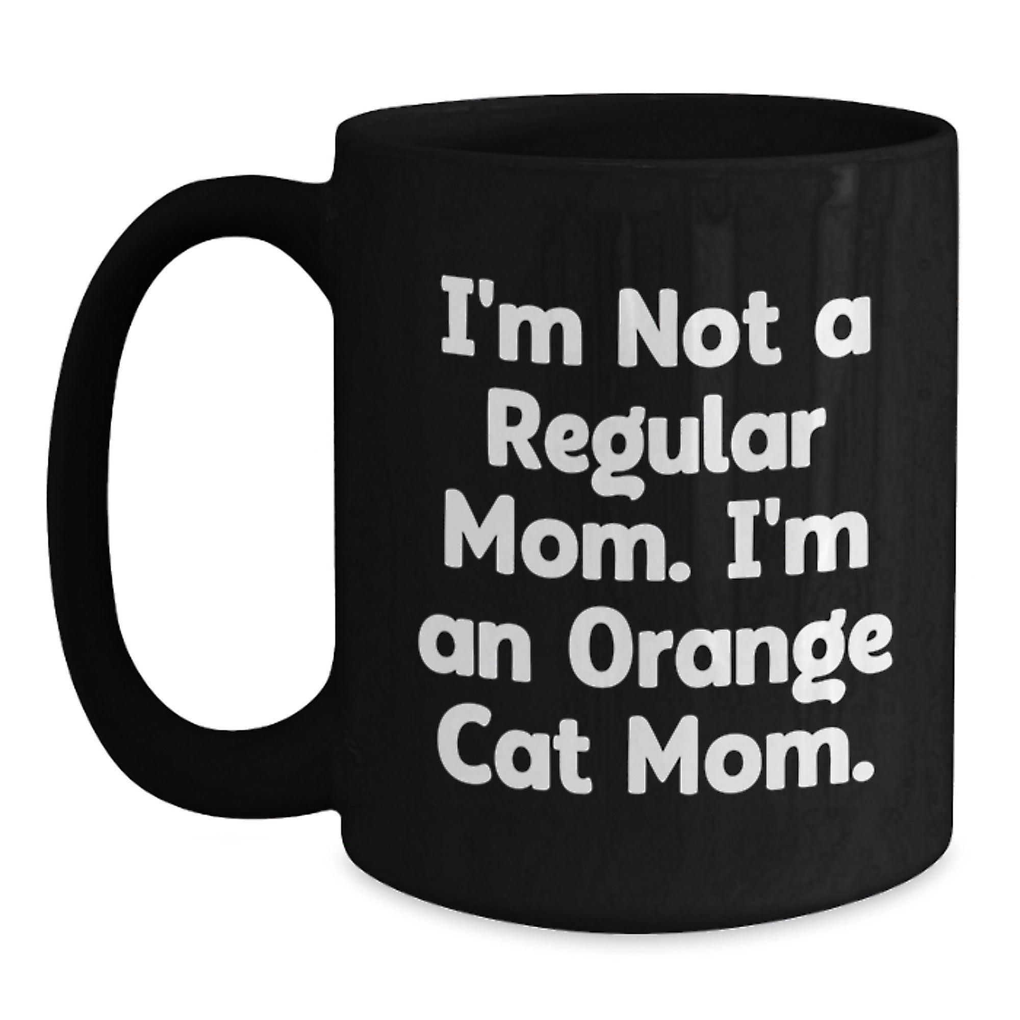 Funny Orange Cat Mom Gifts from Friends, Birthday Unique Gifts for Orange Cat Enthusiasts, Black Coffee Mug - Main