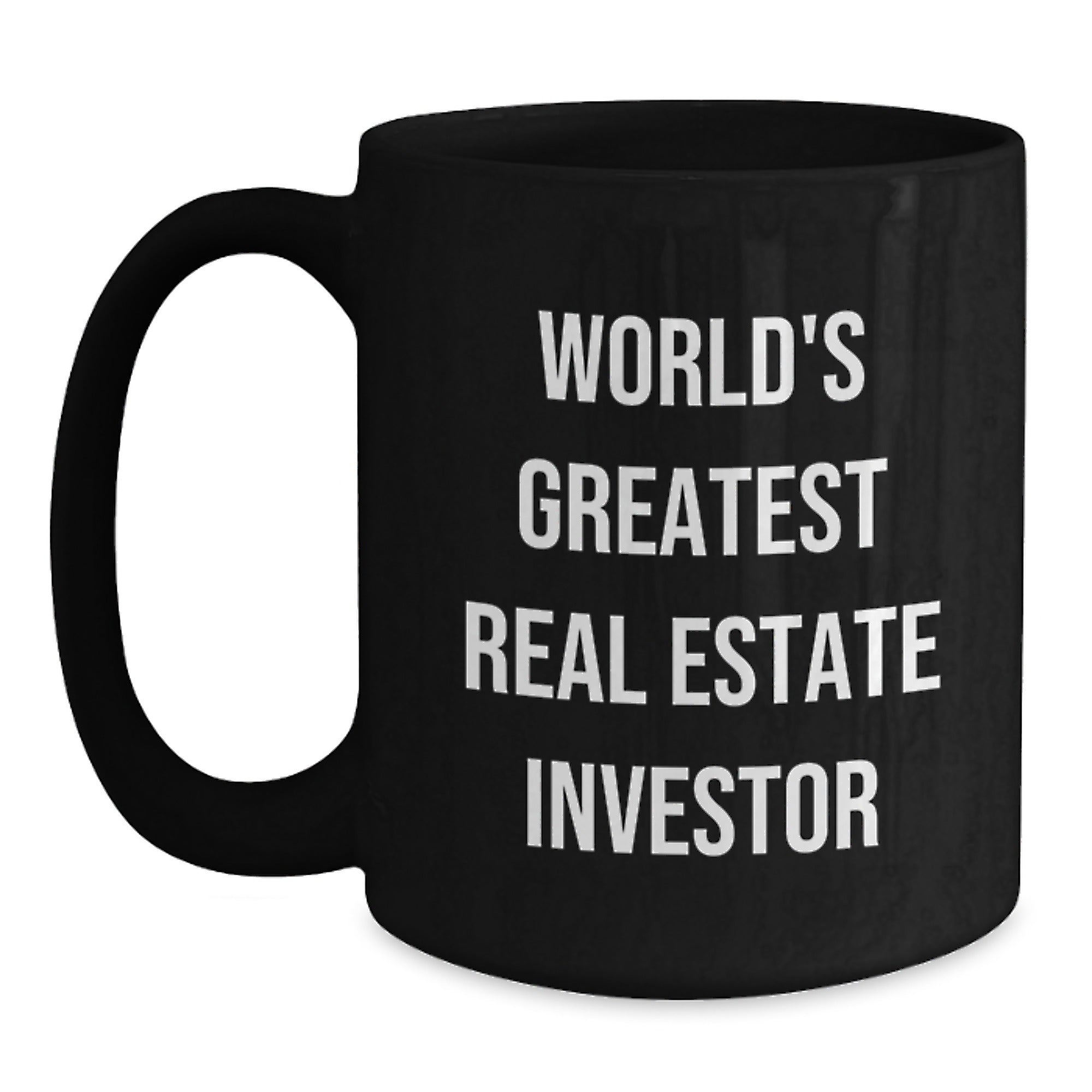 Funny 'World's Greatest Real Estate Investor' Gifts for Real Estate Investor, Unique Black Coffee Mug, Christmas Unique Gifts from Friends, Family, Coworkers - Main