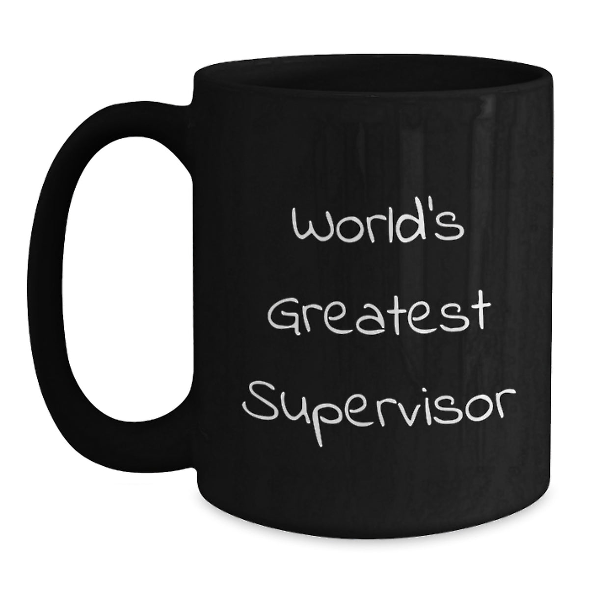 Funny Supervisor Gifts from Friends for Men Black Coffee Mug - 'World's Greatest Supervisor' Quote - Unique Christmas Unique Gifts - Main