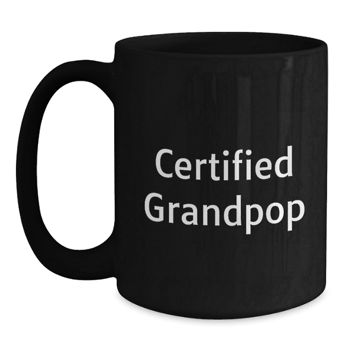 Funny Grandpop Gifts, Black Coffee Mug for Him, 'Certified Grandpop' Quote, Graduation Unique Gifts from Family - Main