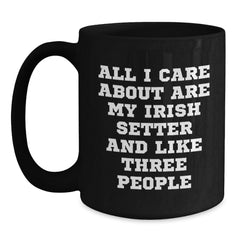 Funny Irish Setter Dog Lover Valentine's Gift for Him or Her - Black Coffee Mug - Main