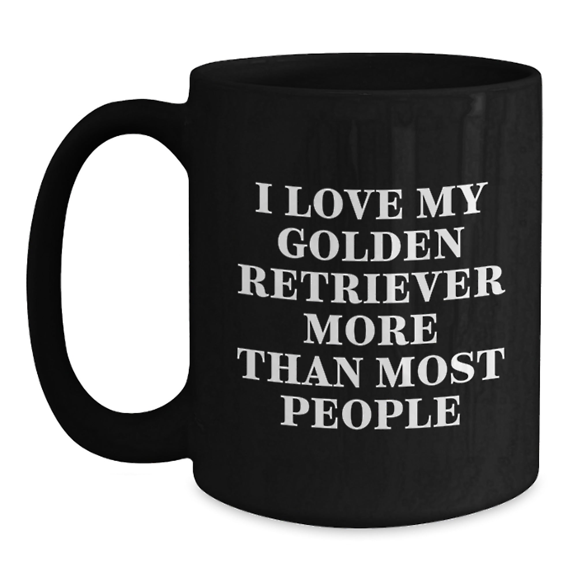 Funny Golden Retriever Dog Gifts for Men Valentine's Unique Black Coffee Mugs from Family - 'I Love My Golden Retriever More Than Most People' - Main