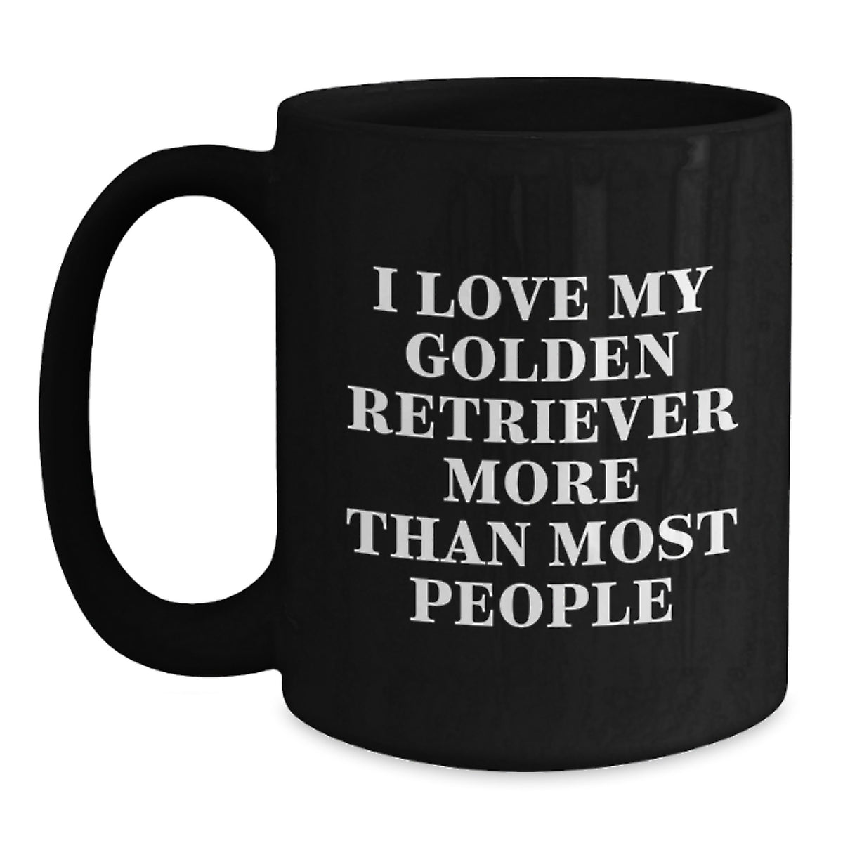 Funny Golden Retriever Dog Gifts for Men Valentine's Unique Black Coffee Mugs from Family - 'I Love My Golden Retriever More Than Most People' - Main