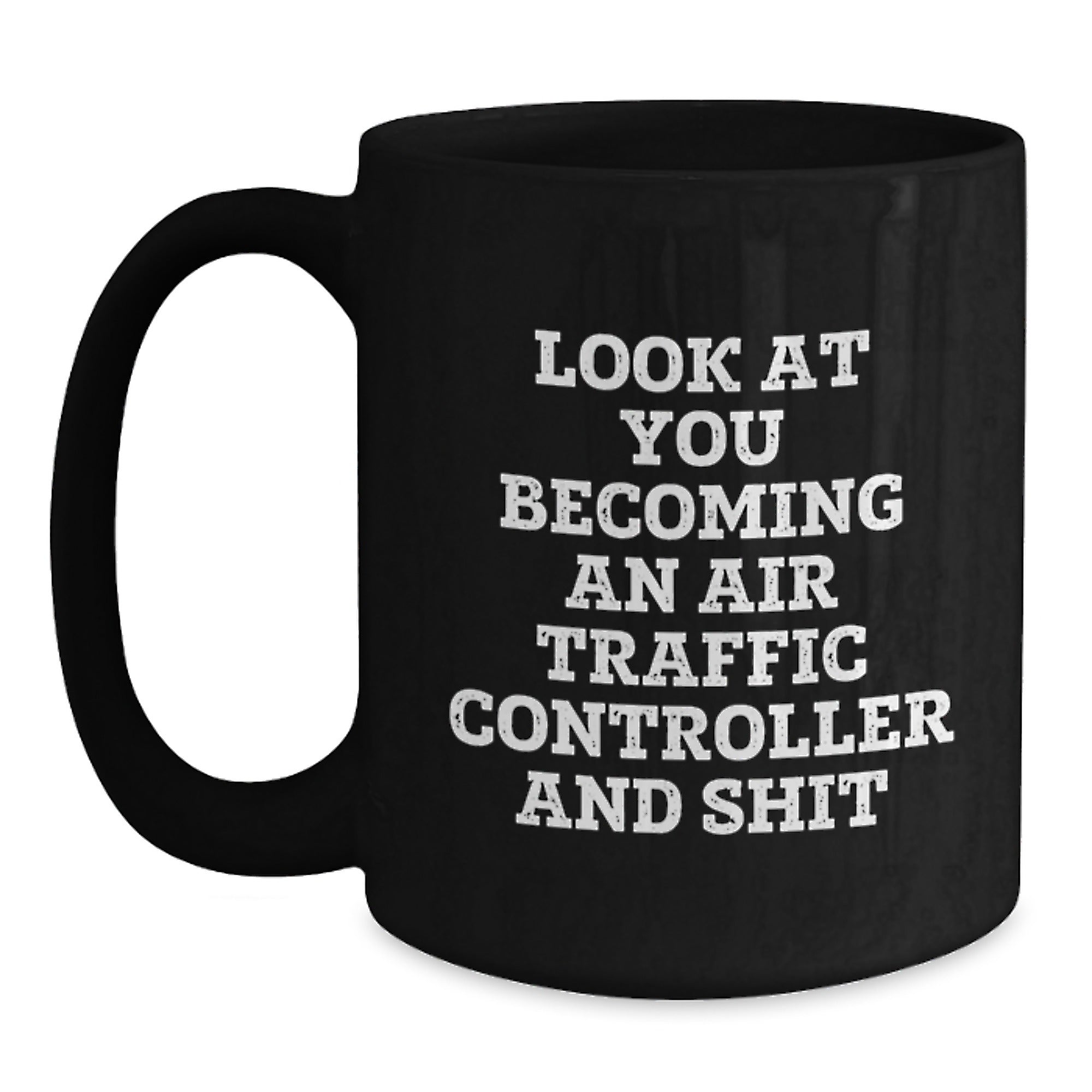 Funny Air Traffic Controller Jokes Black Coffee Mug Gifts for Him from Son - Main