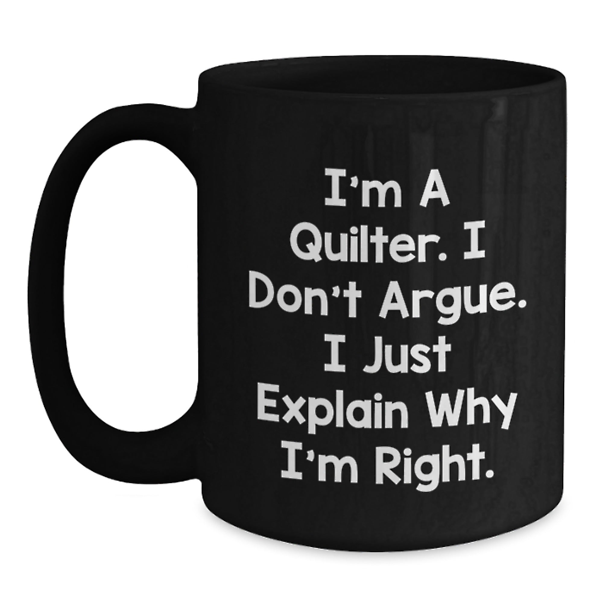 Quilter Gifts from Friends for Quilter Men, Funny Black Coffee Mug for Christmas Unique Gifts - Main