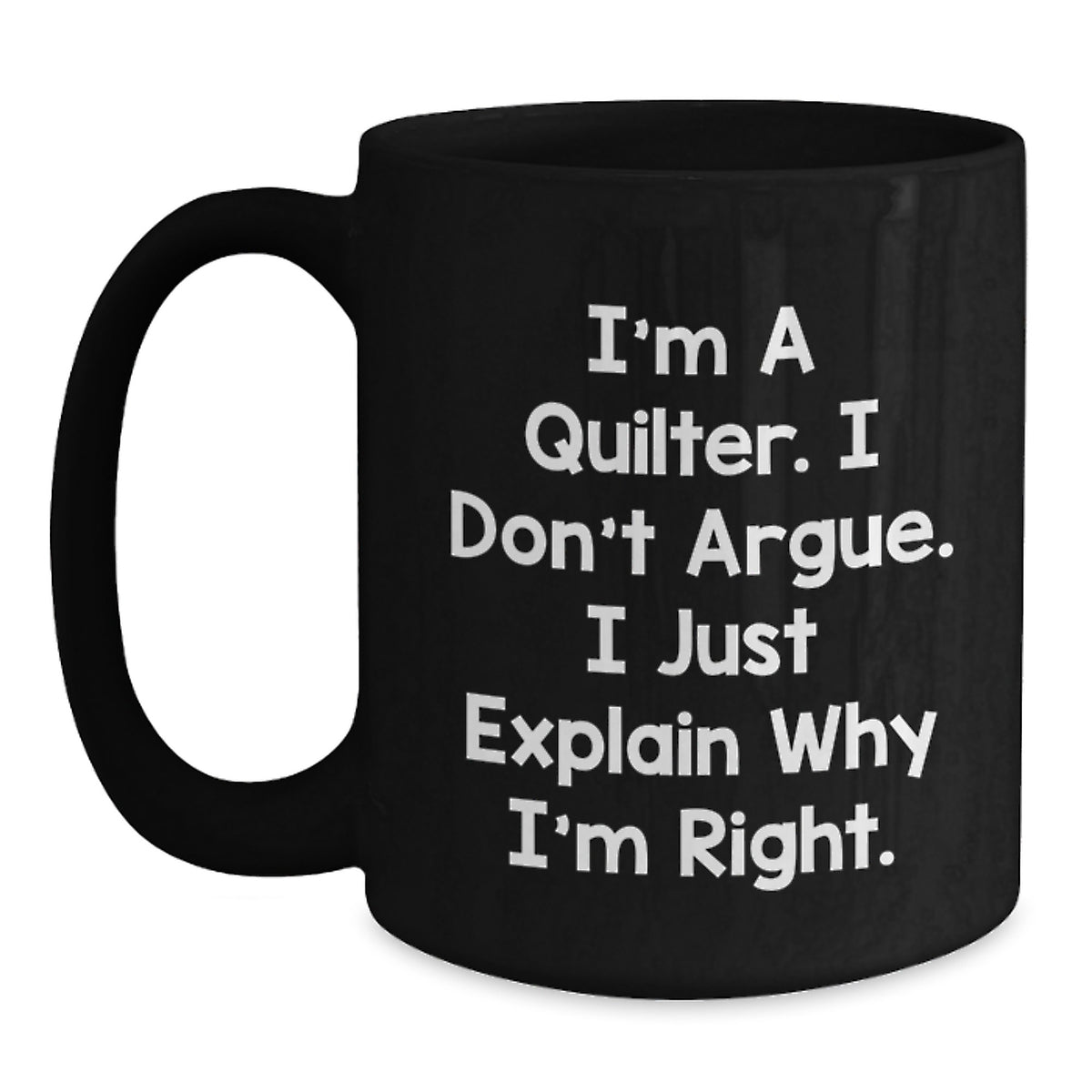 Quilter Gifts from Friends for Quilter Men, Funny Black Coffee Mug for Christmas Unique Gifts - Main