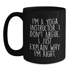Yoga Instructor Gifts from Friends Funny Black Coffee Mugs - Christmas Unique Gifts for Yoga Instructor Men - Main