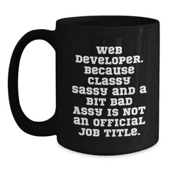 Funny Web Developer Gifts from Friends for Web Developers Black Coffee Mug, Christmas Unique Presents for Men Women - Main