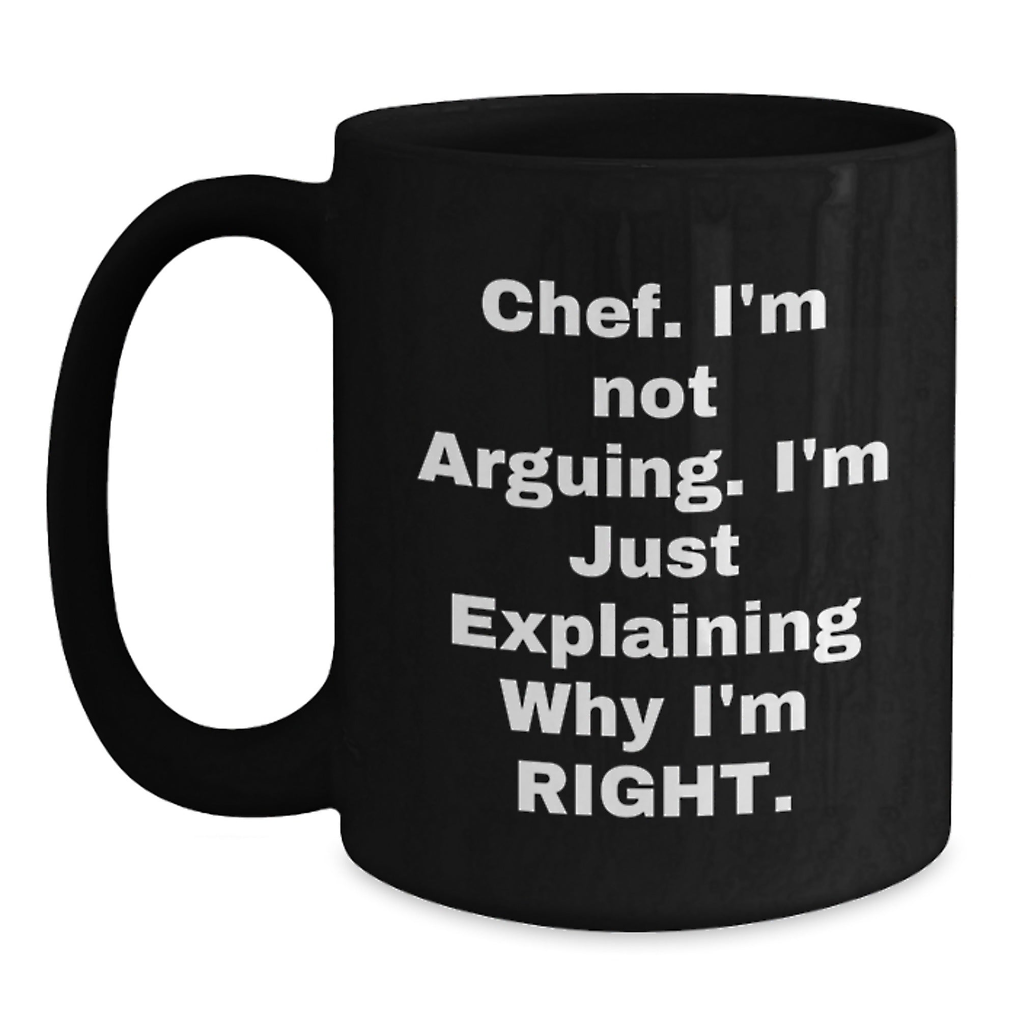 Funny Chef Black Coffee Mugs Gifts from Friends and Family for Christmas Unique Presents, Chef Humor, Black Ceramic Mugs, 11oz or 15oz, Gifts for Men and Women, Inspirational Chef Quotes, Chef Gifts - Main