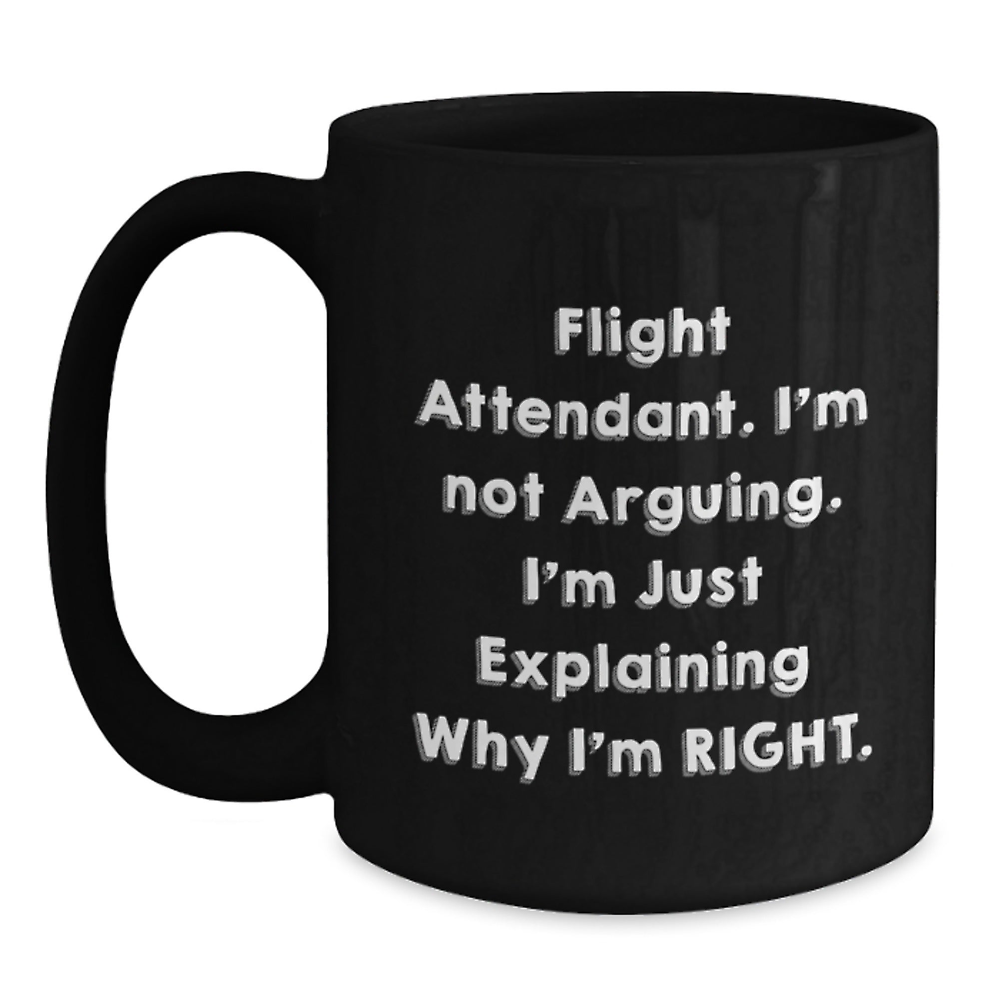 Funny Flight Attendant Gifts from Friends, Flight Attendant Black Coffee Mug, Christmas Unique Gifts for Flight Attendant - Main
