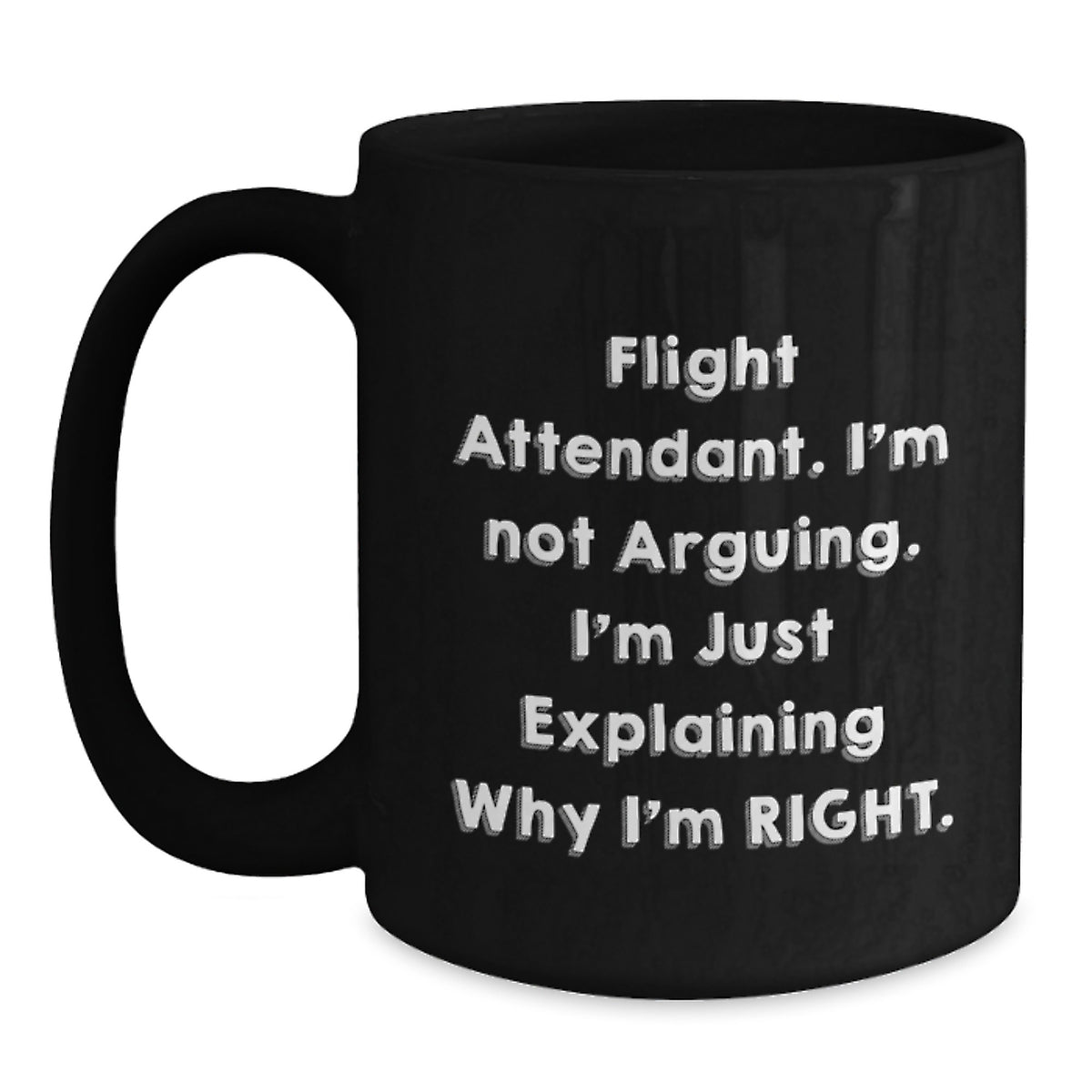 Funny Flight Attendant Gifts from Friends, Flight Attendant Black Coffee Mug, Christmas Unique Gifts for Flight Attendant - Main