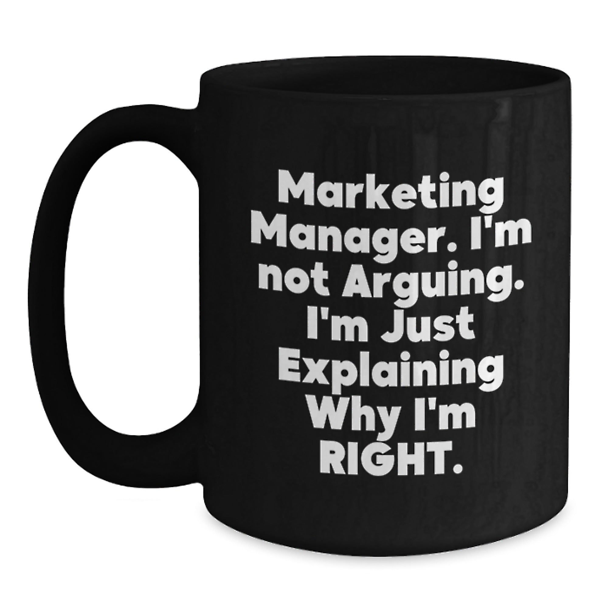 Funny Marketing Manager Gifts, Black Coffee Mugs with Inspirational Quote, Perfect for Christmas Unique Gifts from Family to Friends, Coworkers, or Men, Women - Marketing Manager Mug - Main