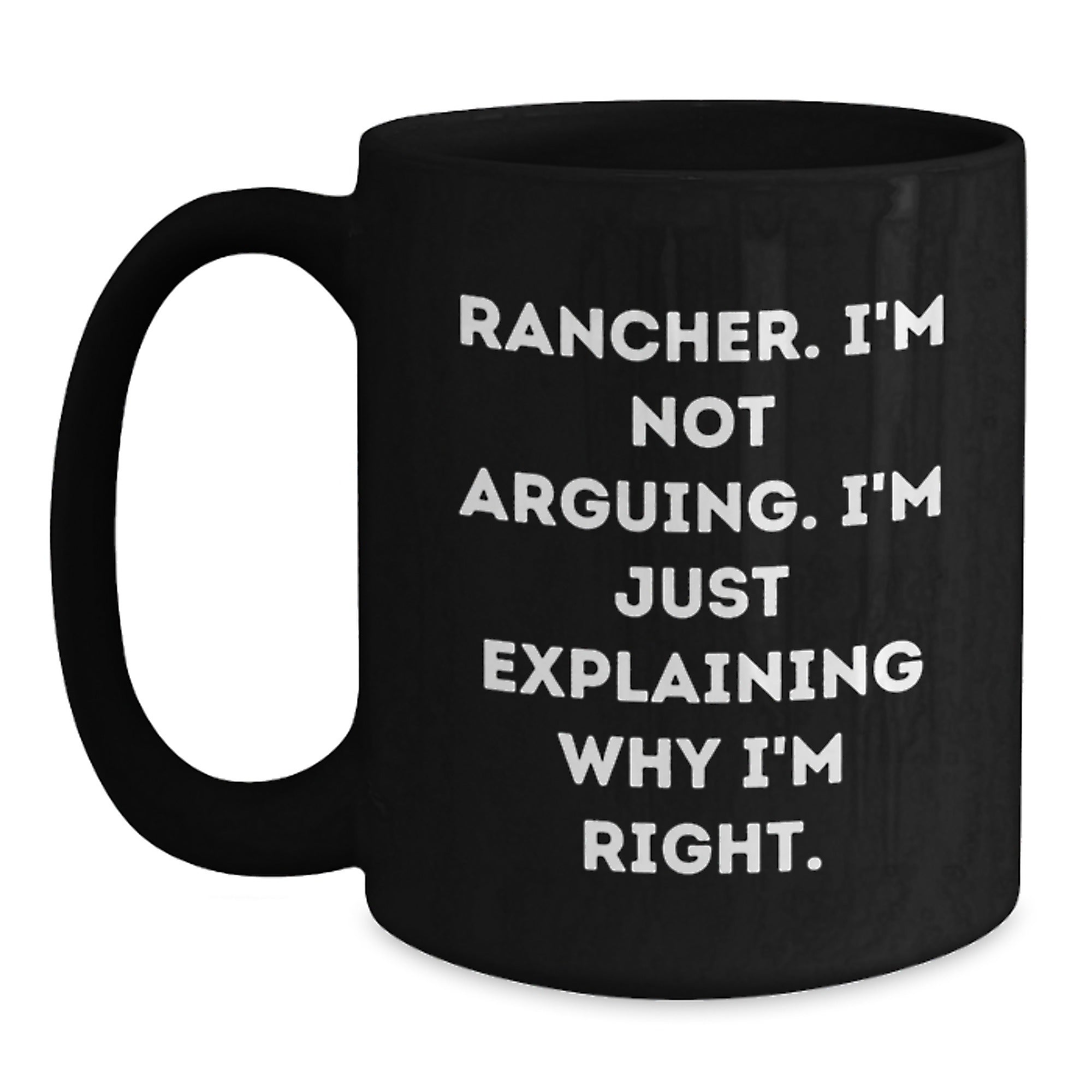 Funny Rancher Gifts from Family for Men Black Coffee Mug Christmas Unique Presents - Main