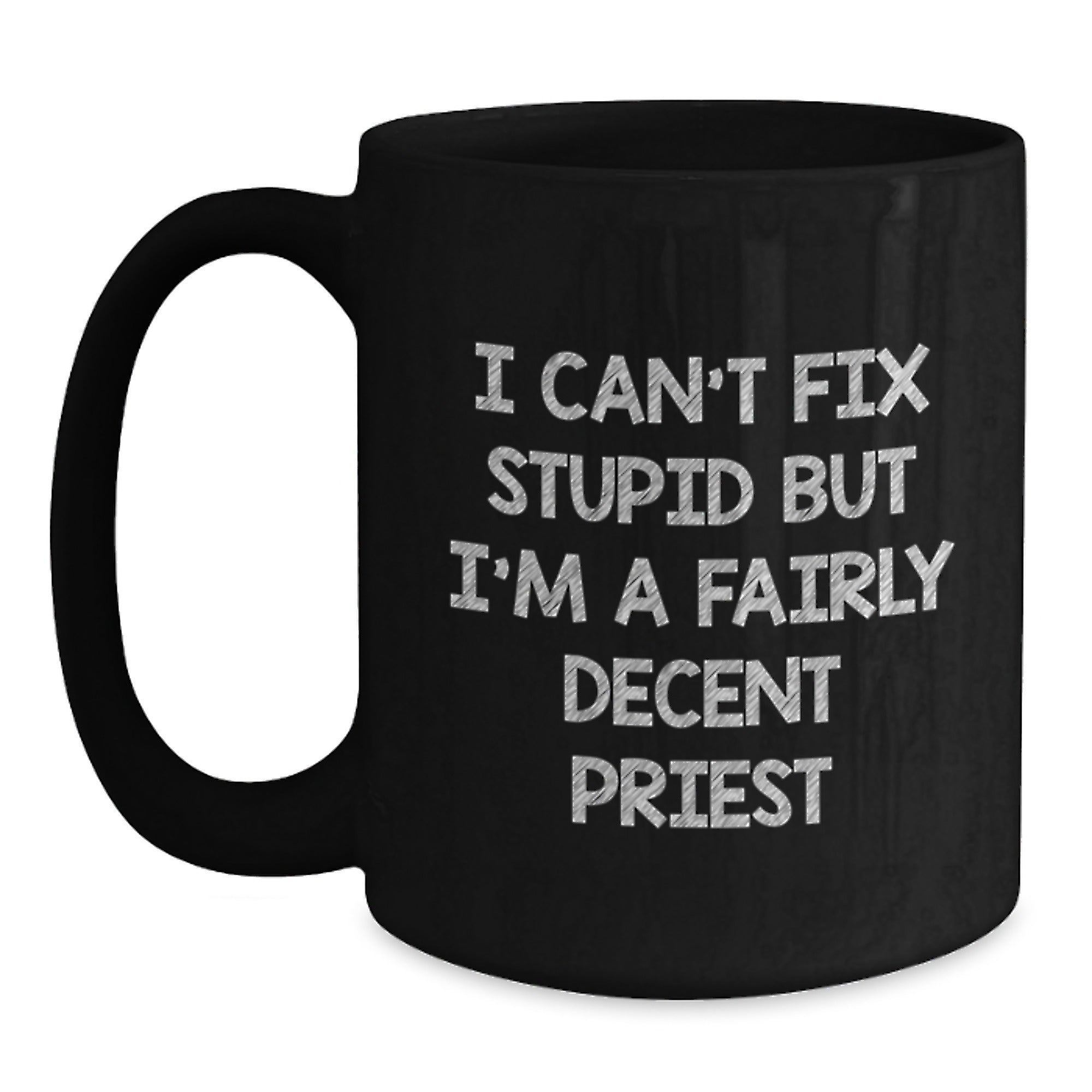 Funny Priest Gifts from Friends for Priest, Unique Black Coffee Mug, Christmas Unique Gifts - Main