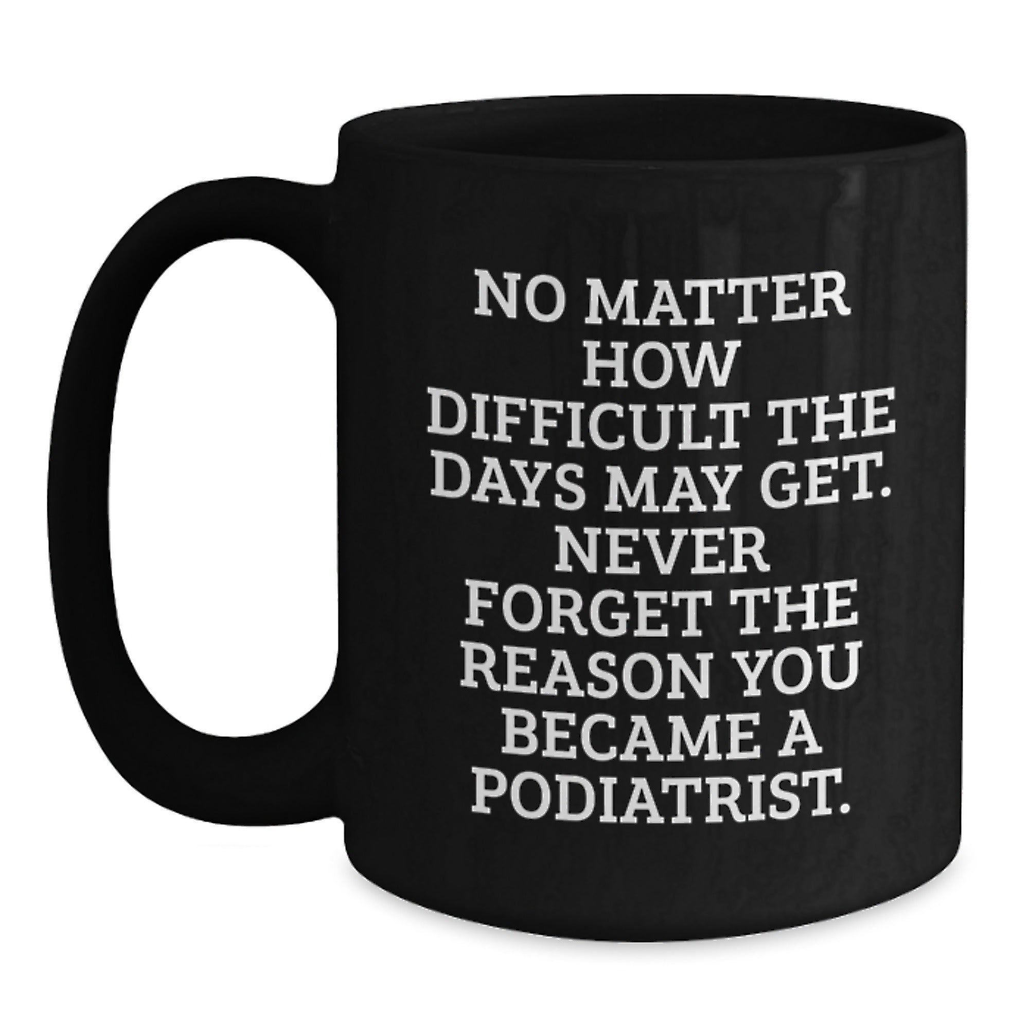 Funny Podiatrist Gifts Inspirational Black Coffee Mug for Podiatrist Friends - Gifts from Friends to Podiatrist Family - Never Forget the Reason You Became a Podiatrist Christmas Unique Gifts - Main