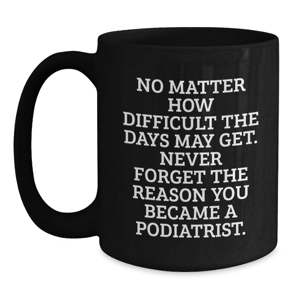 Funny Podiatrist Gifts Inspirational Black Coffee Mug for Podiatrist Friends - Gifts from Friends to Podiatrist Family - Never Forget the Reason You Became a Podiatrist Christmas Unique Gifts - Main