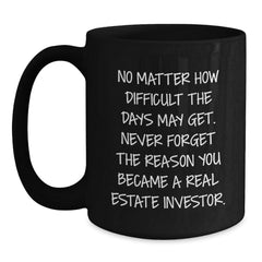 Real Estate Investor Funny Mugs Gifts from Friends for Men Women Coworkers Family - Inspirational Quotes Black Coffee Mug 15oz - Christmas Unique - Main