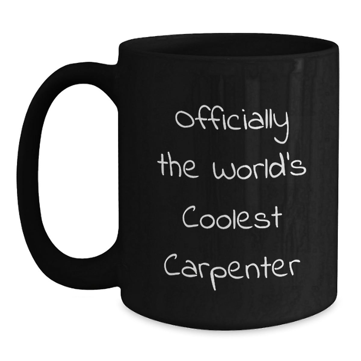 Funny Gifts from Friends to the World's Coolest Carpenter, Black Coffee Mug for Men, Christmas Unique Gifts - Main