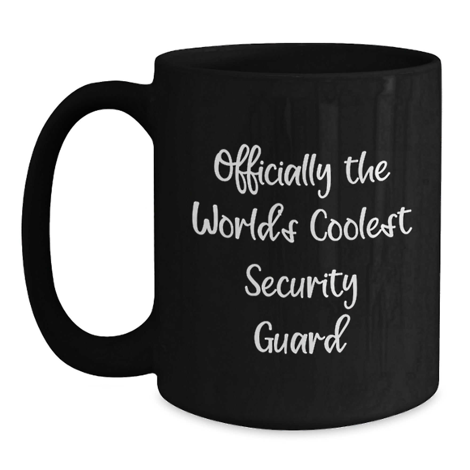 Funny Security Guard Gifts for Men from Friends - Officially The Coolest Security Guard Black Coffee Mug for Graduation - Main
