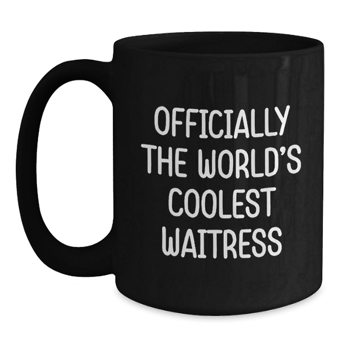 Funny Waitress Gifts, Officially The World's Coolest Waitress, Black Coffee Mug for Graduation, Gifts from Friends, Gifts for Waitress - Main
