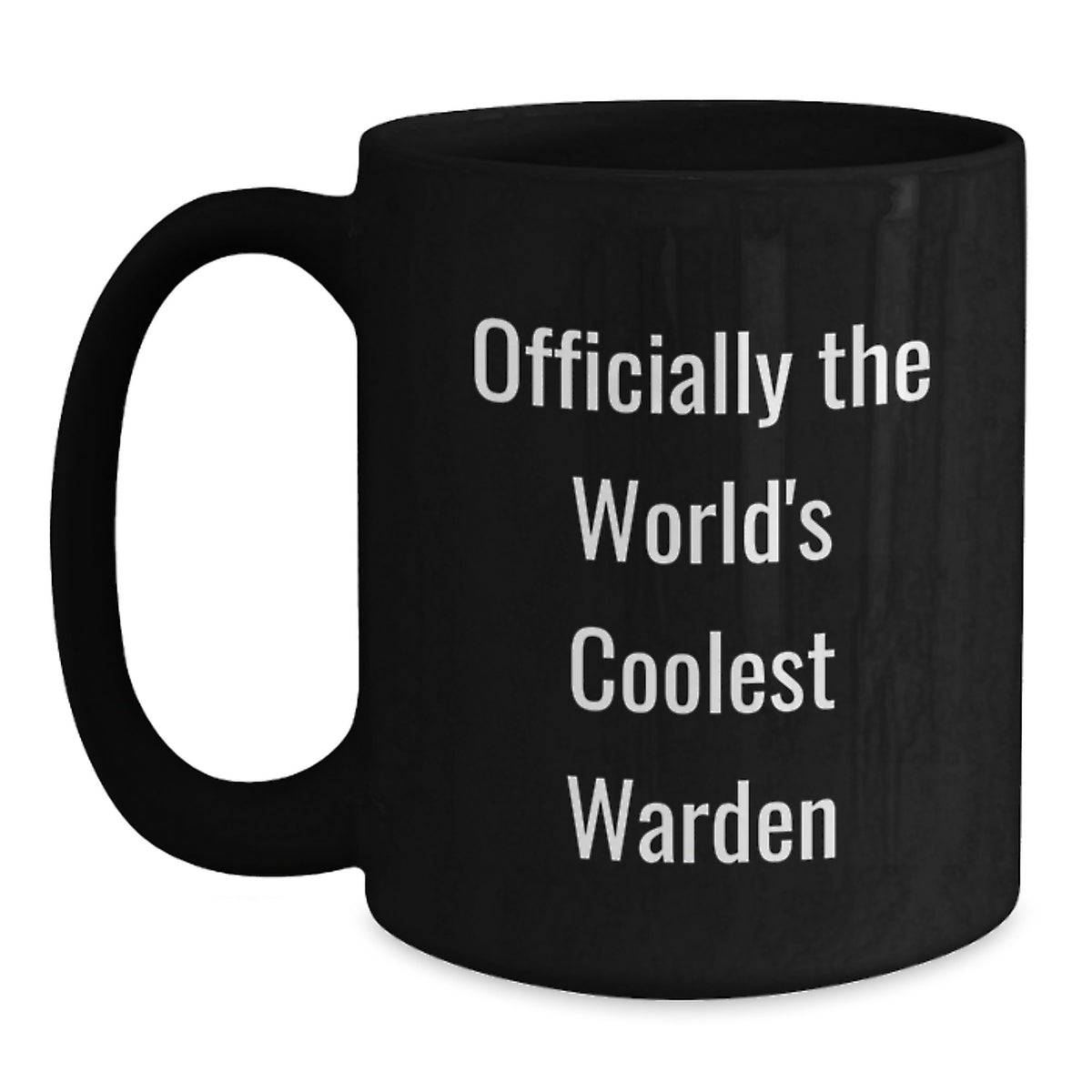 Funny Warden Quotes Gifts from Friends for Men, Black Coffee Mug, Officially The World's Coolest Warden - Main