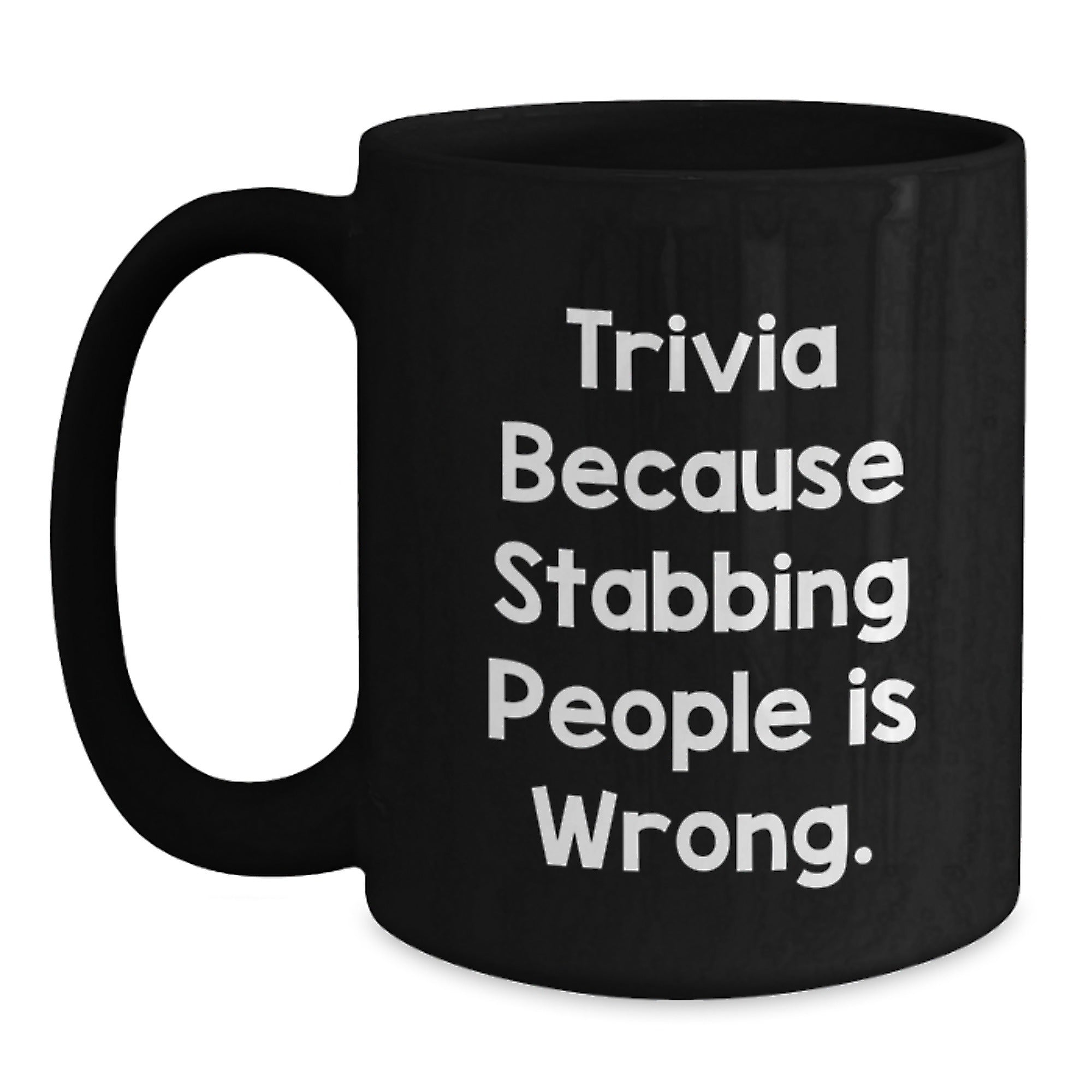 Trivia Fun, Black Coffee Mugs for Trivia Lovers, Birthday Unique Gifts from Friends, Gifts for Trivia Enthusiasts, Funny Quote - Main