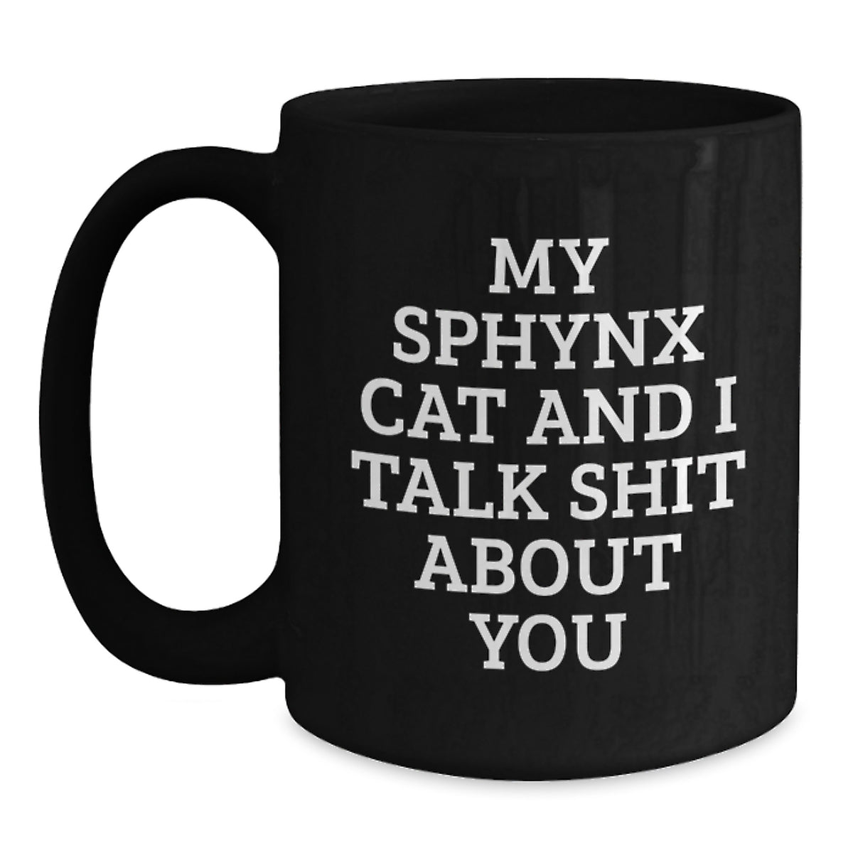 Funny Sphynx Cat Gifts from Men - Unique Valentine's Black Coffee Mug for Women Friends Coworkers - Main