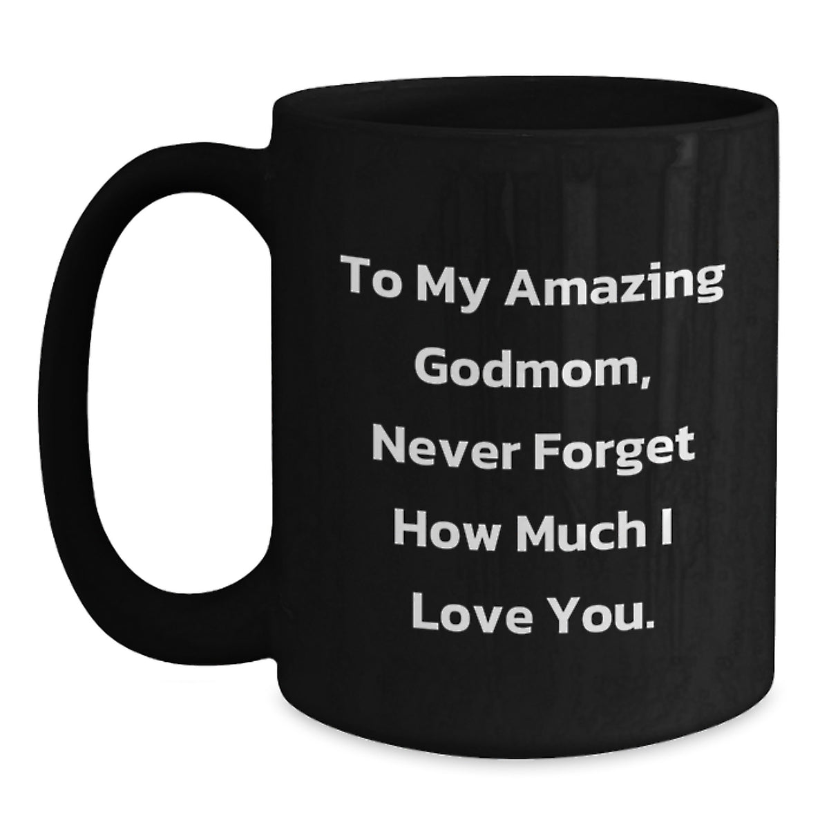 Funny Godmom Gifts for Her - To My Amazing Godmom, Never Forget How Much I Love You. Black Coffee Mug Gifts from Men to Family - Main