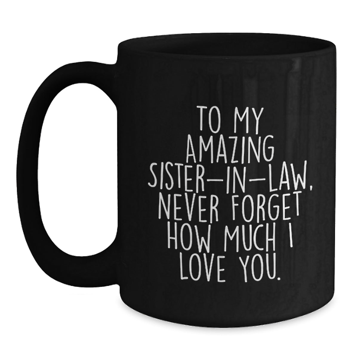 Cute Sister-in-law Gifts from Family - To My Amazing Sister-in-law, Never Forget How Much I Love You. - Black Coffee Mug Christmas Unique Presents - Main