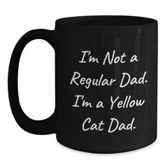 Funny Yellow Cat Dad Gifts for Men, Unique Black Coffee Mug from Dad to Son, Christmas Unique Gifts - Main