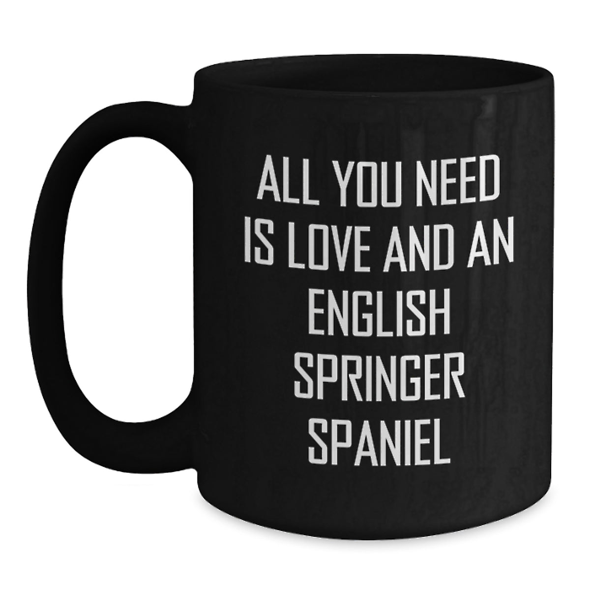 Funny English Springer Spaniel Dog Gifts for Men - Black Coffee Mug, Perfect Birthday Unique Gifts from Friends - Main
