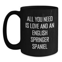 Funny English Springer Spaniel Dog Gifts for Men - Black Coffee Mug, Perfect Birthday Unique Gifts from Friends - Main